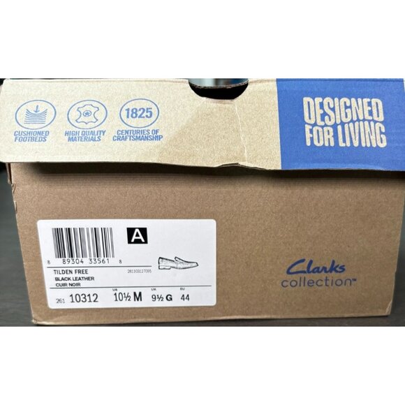 Clarks Mens Tilden Free Black Leather Slip-On Loafers Size 10.5M - Picture 8 of 8